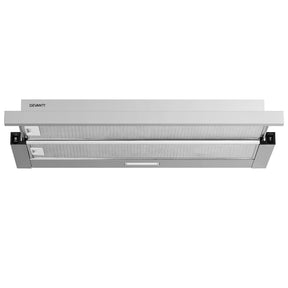 Devanti 900mm Range Hood 90cm Slide out Rangehood Stainless Steel - SportZone.co.nz