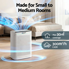 Devanti Air Purifier H12 HEPA Cleaner PM2.5 Display Spare Filter White - SportZone.co.nz