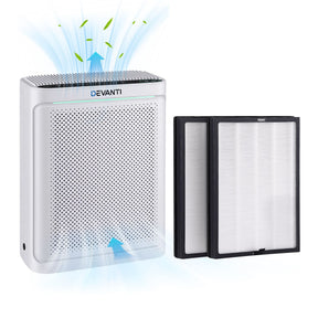 Devanti Air Purifier H12 HEPA Cleaner PM2.5 Display Spare Filter White - SportZone.co.nz