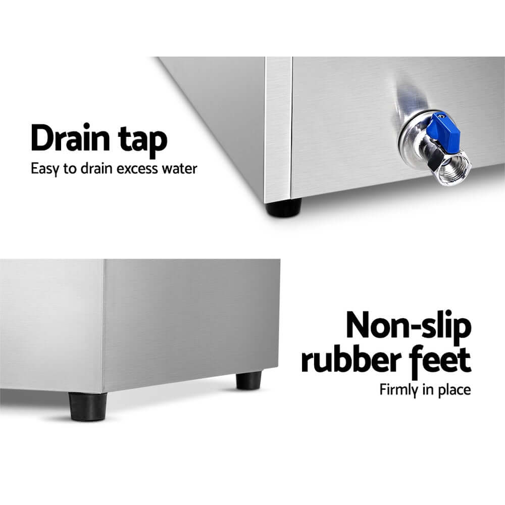 Devanti Bain Marie 3 Pan Food Warmer – Commercial Use - SportZone.co.nz