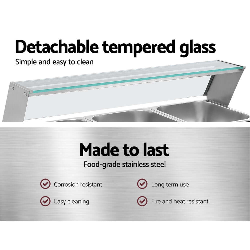 Devanti Bain Marie 3 Pan Food Warmer – Commercial Use - SportZone.co.nz