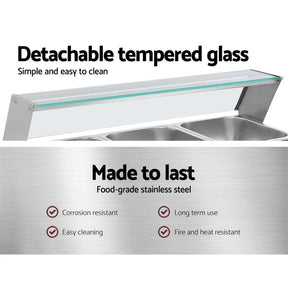 Devanti Bain Marie 3 Pan Food Warmer – Commercial Use - SportZone.co.nz