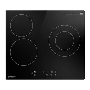 Devanti Electric Ceramic Cooktop 60cm Kitchen Cooker 4 Burner Hob Touch Control 5200W - SportZone.co.nz