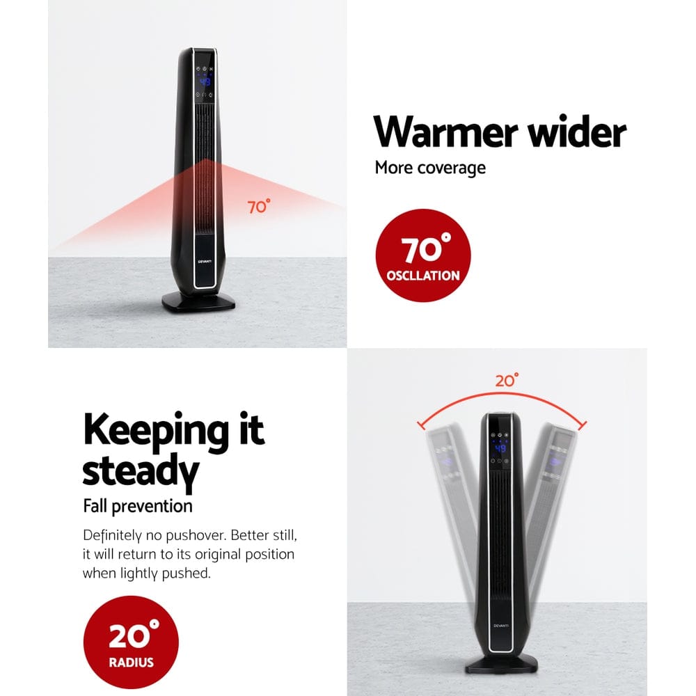 Devanti Electric Ceramic Tower Heater 2400W - SportZone.co.nz
