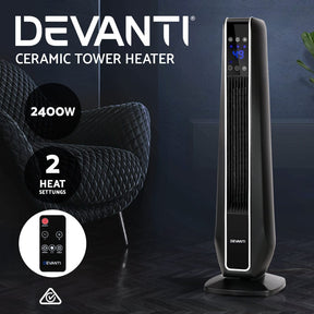 Devanti Electric Ceramic Tower Heater 2400W - SportZone.co.nz