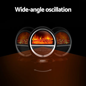 Devanti Electric Fireplace Fire Heaters 1500W - SportZone.co.nz