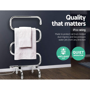 Devanti Electric Heated Towel Rail Rack 5 Bars Freestanding Clothes Dry Warmer - SportZone.co.nz