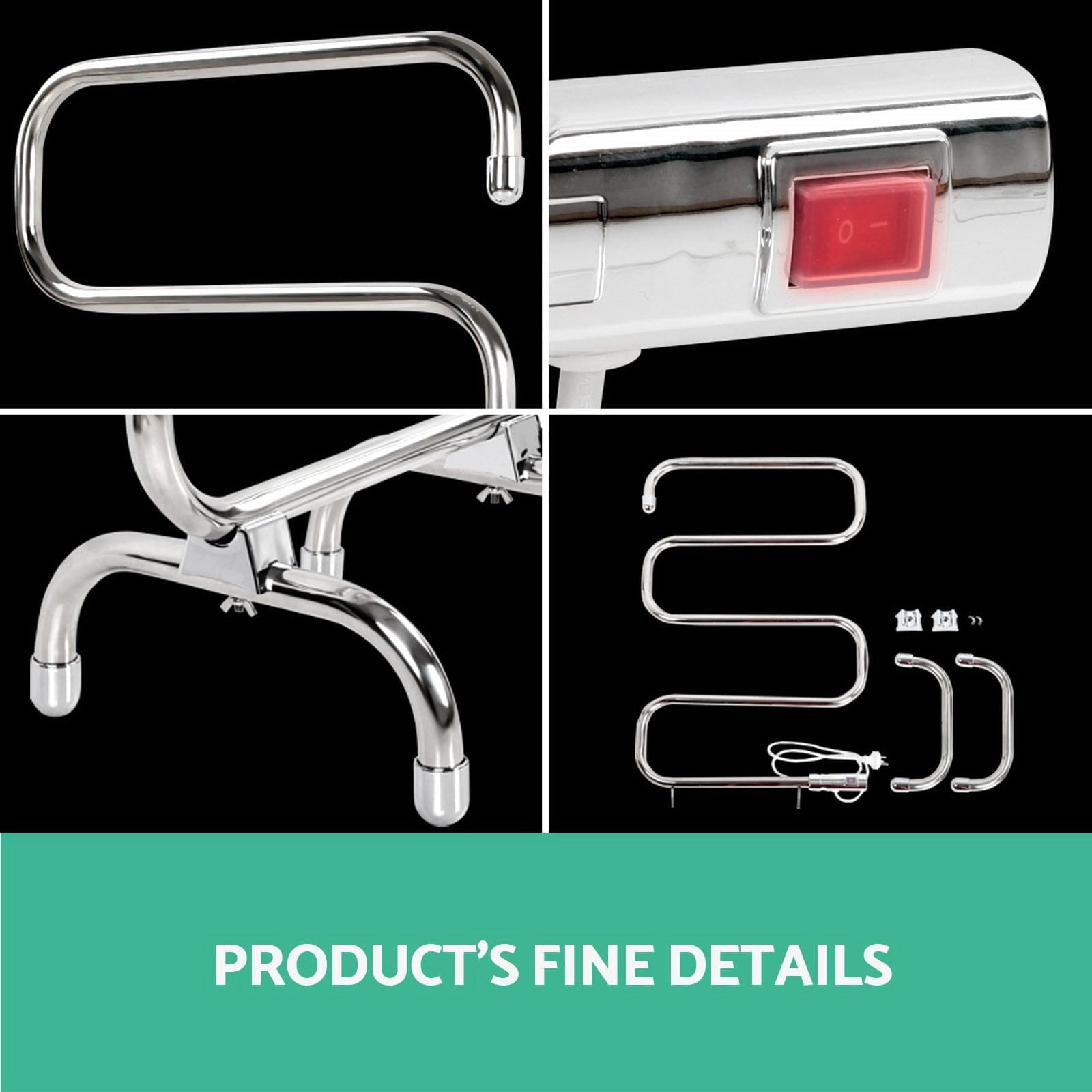 Devanti Electric Heated Towel Rail Rack 5 Bars Freestanding Clothes Dry Warmer - SportZone.co.nz