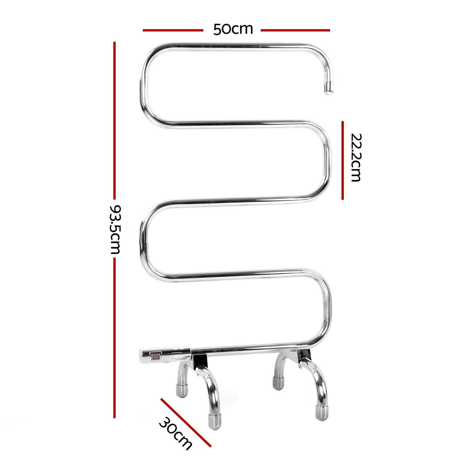 Devanti Electric Heated Towel Rail Rack 5 Bars Freestanding Clothes Dry Warmer - SportZone.co.nz