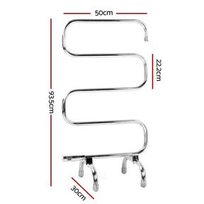 Devanti Electric Heated Towel Rail Rack 5 Bars Freestanding Clothes Dry Warmer - SportZone.co.nz