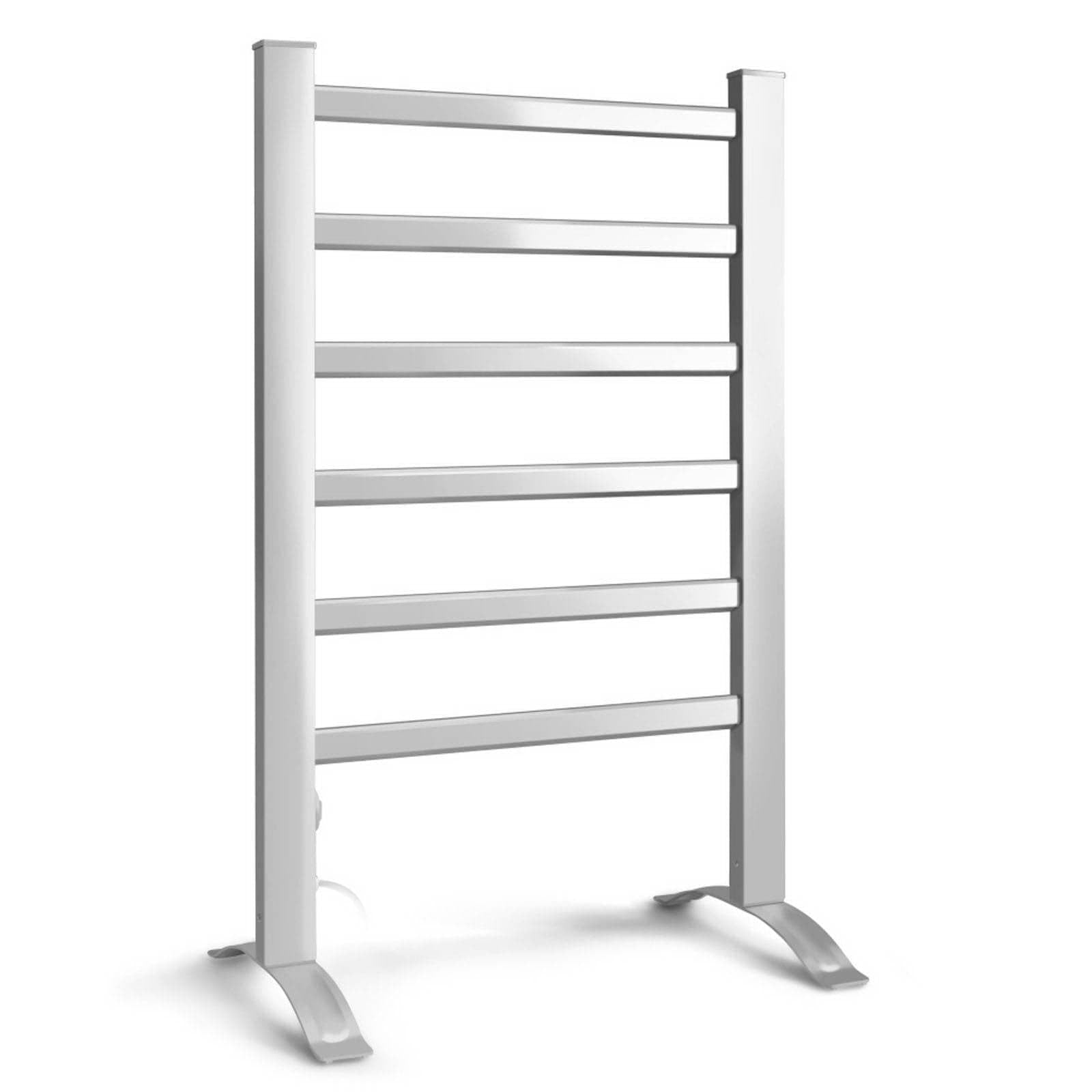 Devanti Electric Heated Towel Rail Rack 6 Bars Freestanding Clothes Dry Warmer - SportZone.co.nz