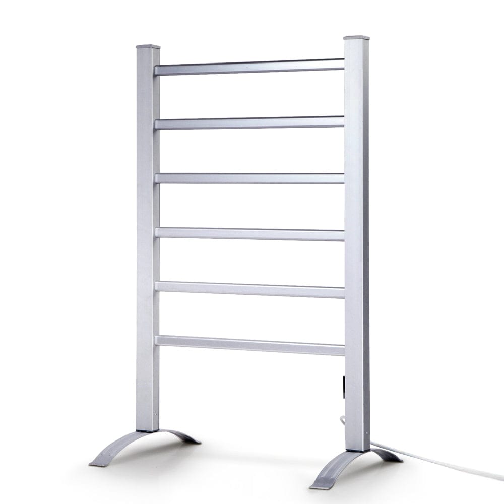 Devanti Electric Heated Towel Rail Rack 6 Bars with Timer Clothes Dry Warmer - SportZone.co.nz