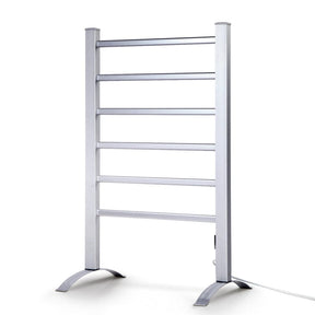 Devanti Electric Heated Towel Rail Rack 6 Bars with Timer Clothes Dry Warmer - SportZone.co.nz