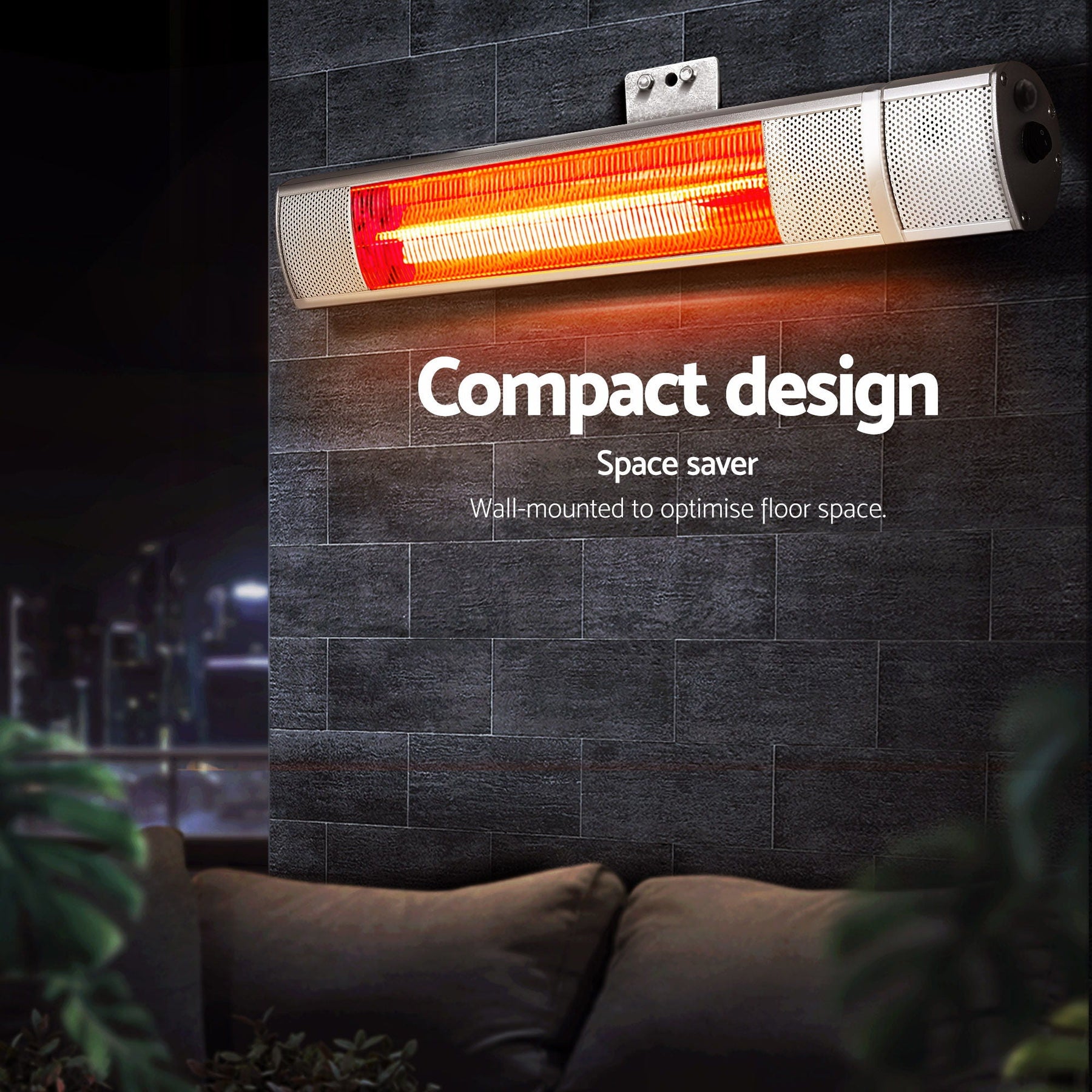 Devanti Electric Strip Heater Infrared Radiant Heaters 2000W - SportZone.co.nz