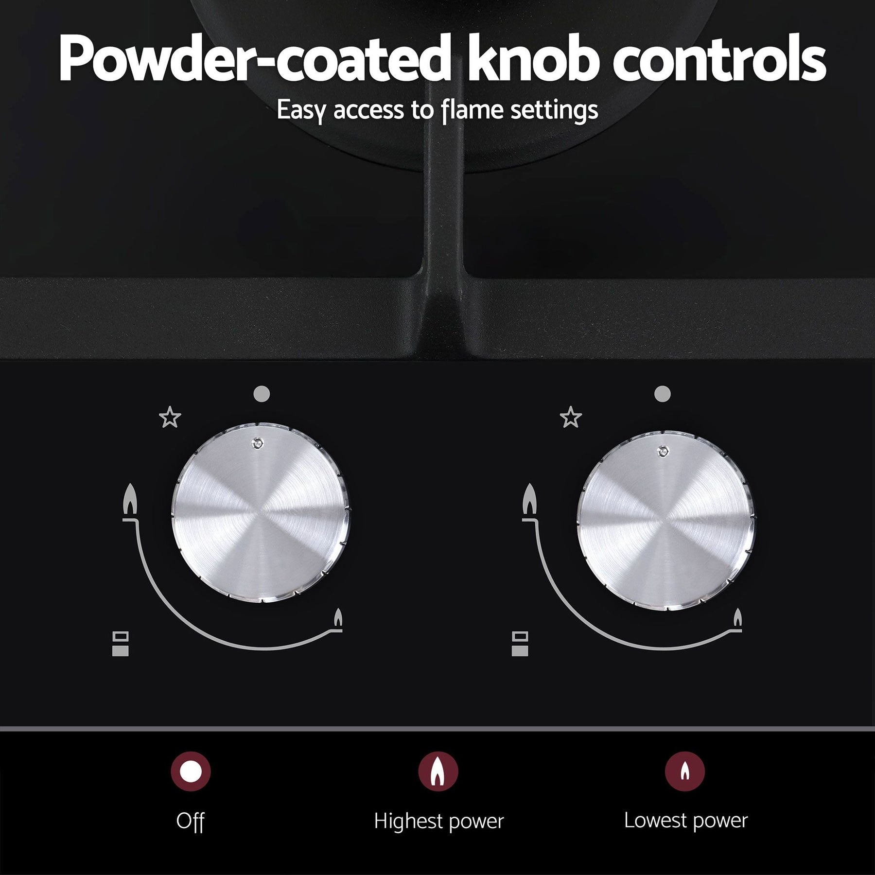Devanti Gas Cooktop 30cm 2 Burner Built-in Stove Glass Cook Top NG LPG Wok Burner - SportZone.co.nz