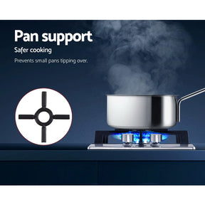 Devanti Gas Cooktop 30cm 2 Burner Silver - SportZone.co.nz