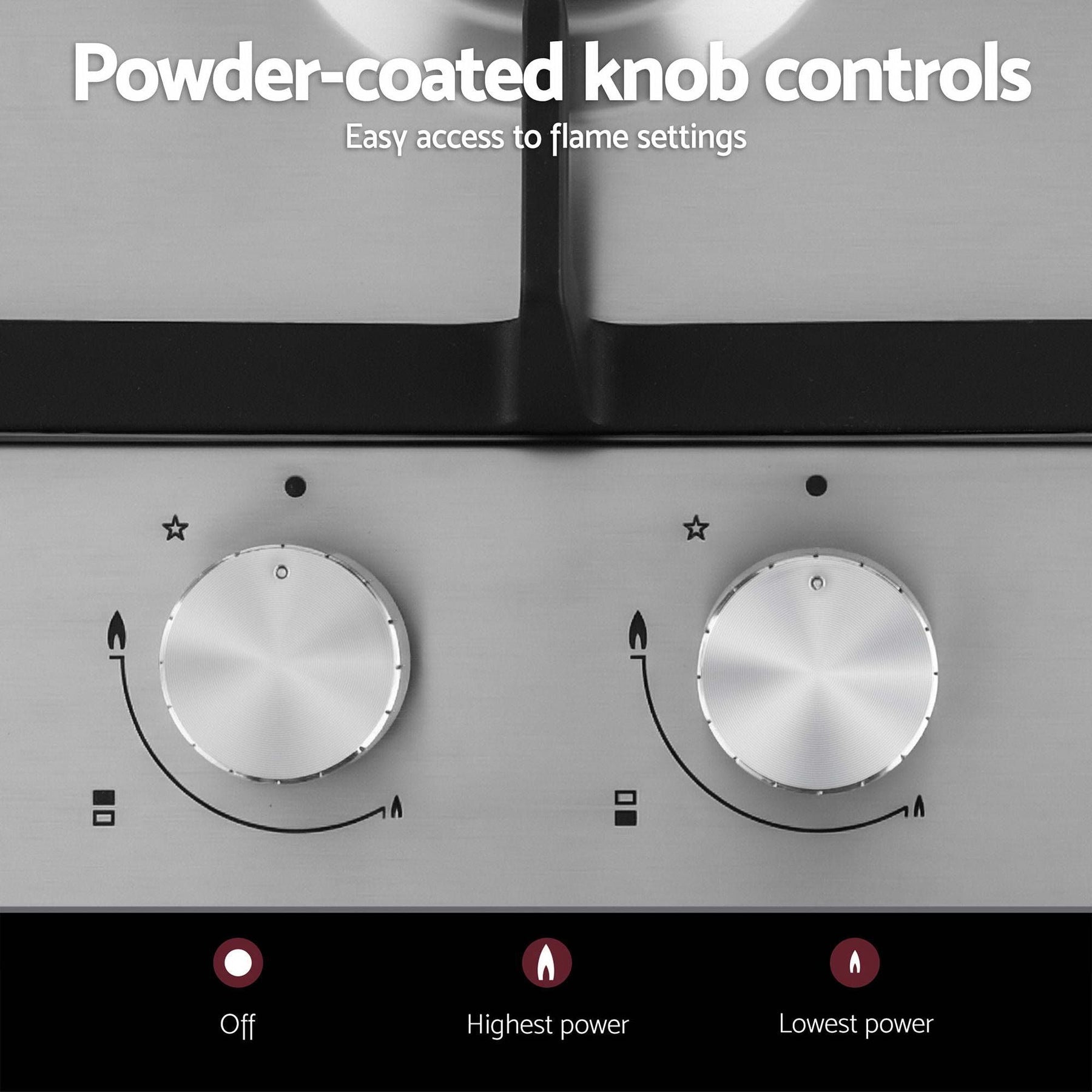 Devanti Gas Cooktop 30cm 2 Burner Silver - SportZone.co.nz