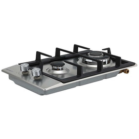 Devanti Gas Cooktop 30cm 2 Burner Silver - SportZone.co.nz