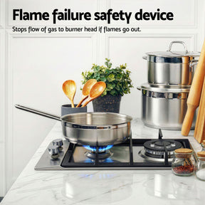 Devanti Gas Cooktop 30cm 2 Burner Silver - SportZone.co.nz