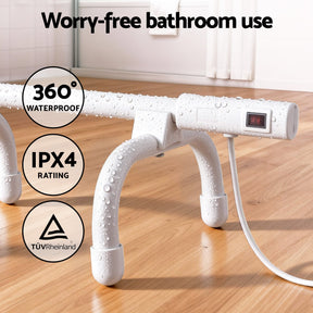 Devanti Heated Towel Rail Freestanding Wall Mounted S - Shape Electric Warmer Rack - SportZone.co.nz