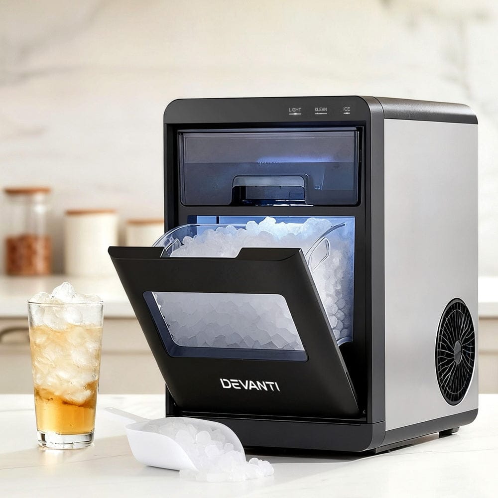 Devanti Ice Maker Machine 20kg Chewable Nugget Ice Countertop w/Self Cleaning - SportZone.co.nz
