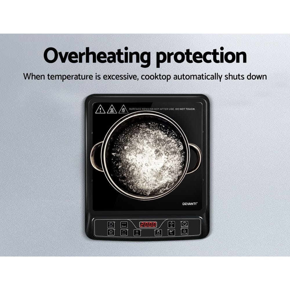 Devanti Induction Cooktop 30cm Portable Cooker - SportZone.co.nz