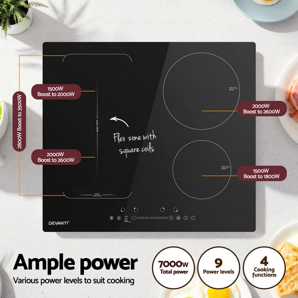 Devanti Induction Cooktop 60cm Electric Cooker - SportZone.co.nz