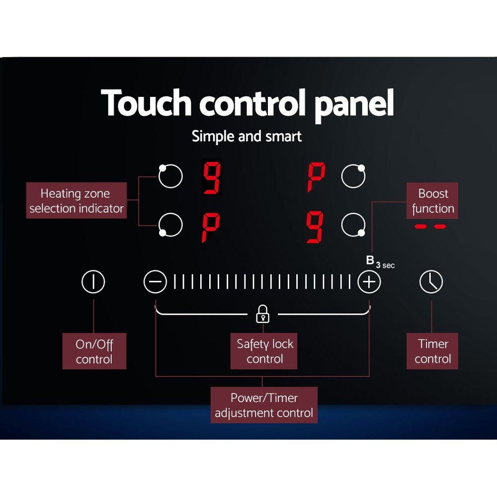 Devanti Induction Cooktop 60cm Electric Cooker - SportZone.co.nz