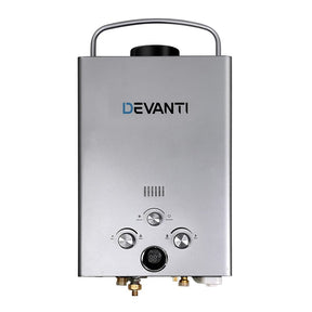 Devanti Portable Gas Water Heater 8L/Min LPG System Grey - SportZone.co.nz