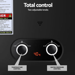 Devanti Portable Gas Water Heater LPG Powered System - Black - SportZone.co.nz