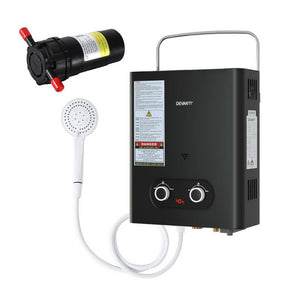 Devanti Portable Gas Water Heater LPG - powered System Black With Pump - SportZone.co.nz