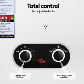 Devanti Portable Gas Water Heater LPG Powered System - White - SportZone.co.nz