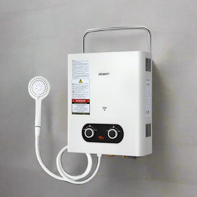 Devanti Portable Gas Water Heater LPG Powered System - White - SportZone.co.nz
