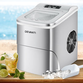 Devanti Portable Ice Cube Maker - Silver - SportZone.co.nz