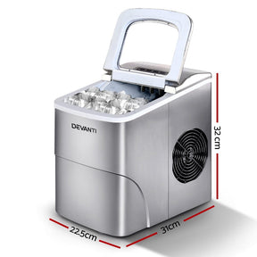 Devanti Portable Ice Cube Maker - Silver - SportZone.co.nz