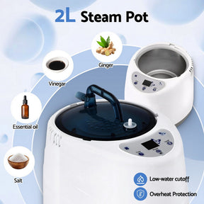 Devanti Portable Steam Sauna Tent 1000W 2L Steamer Pot Personal Home SPA Timer - SportZone.co.nz