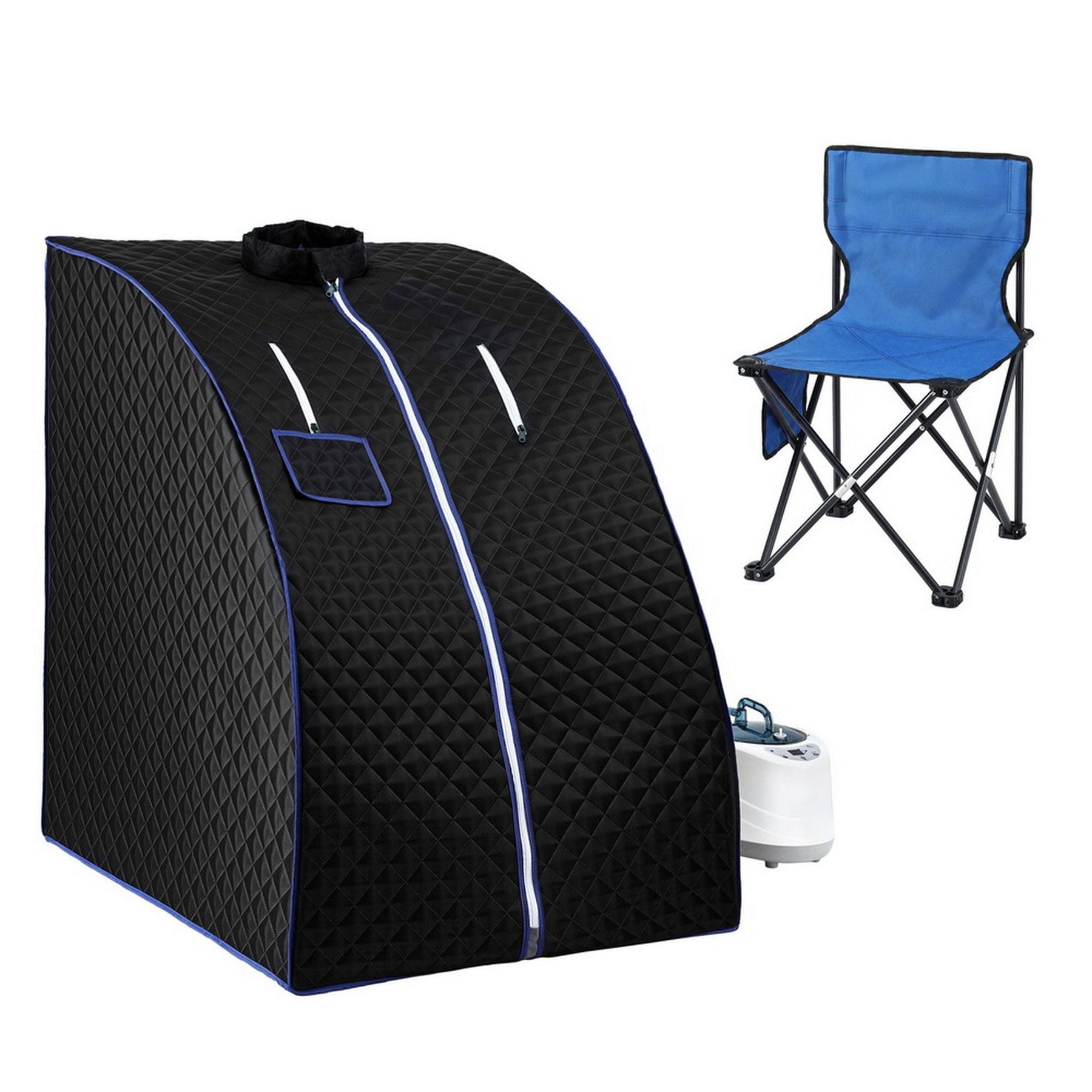 Devanti Portable Steam Sauna Tent 1000W 2L Steamer Pot Personal Home SPA Timer - SportZone.co.nz