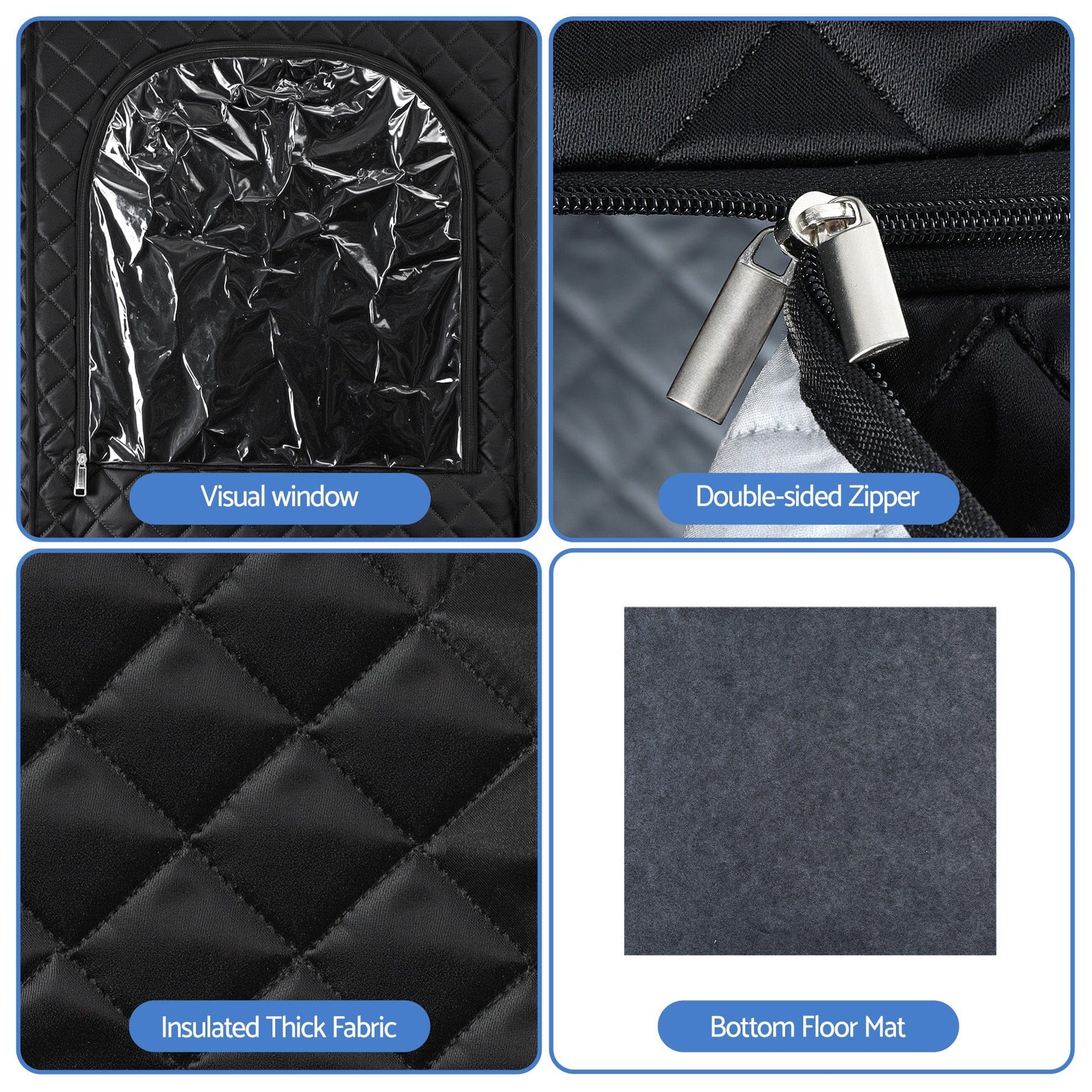 Devanti Portable Steam Sauna Tent 1000W 3L Steamer Pot Full Body Home SPA Timer - SportZone.co.nz