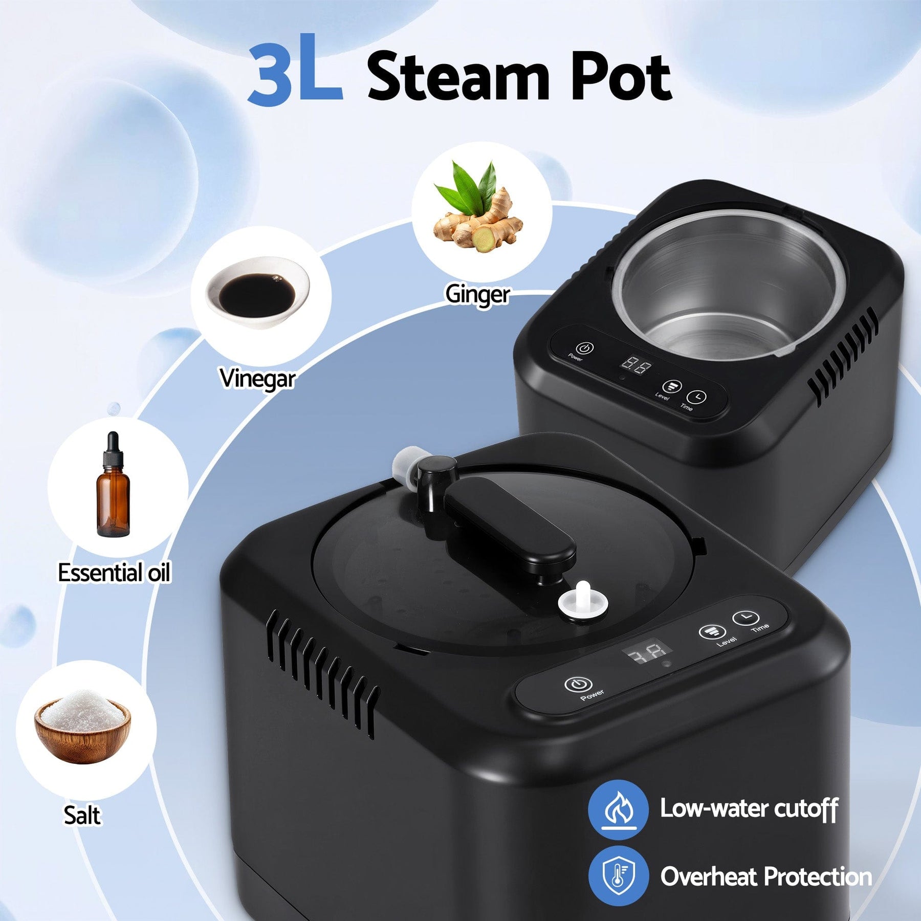 Devanti Portable Steam Sauna Tent 1000W 3L Steamer Pot Full Body Home SPA Timer - SportZone.co.nz