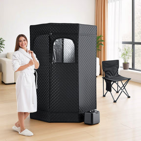 Devanti Portable Steam Sauna Tent 1000W 3L Steamer Pot Full Body Home SPA Timer - SportZone.co.nz