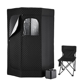 Devanti Portable Steam Sauna Tent 1000W 3L Steamer Pot Full Body Home SPA Timer - SportZone.co.nz