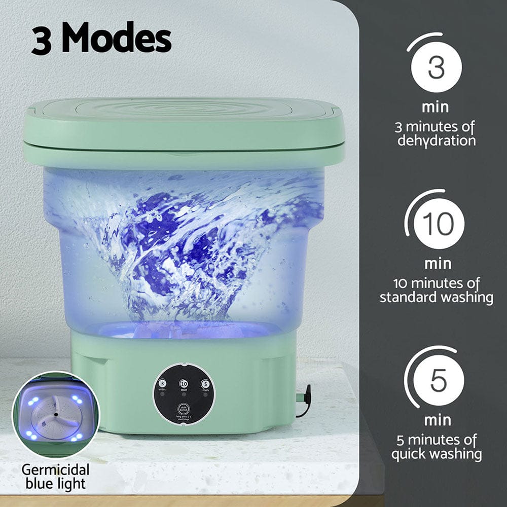 Devanti Portable Washing Machine 8L Green - SportZone.co.nz