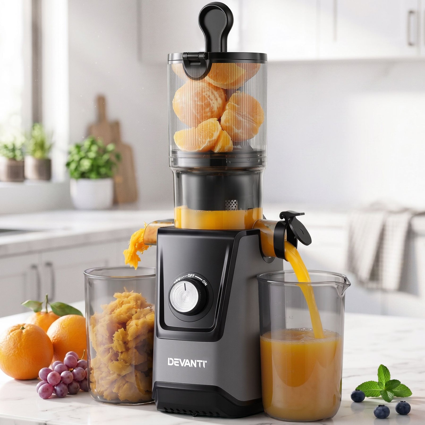 DEVANTI Slow Juicer Cold Press 200W for Fruit Vegetable Juice - SportZone.co.nz