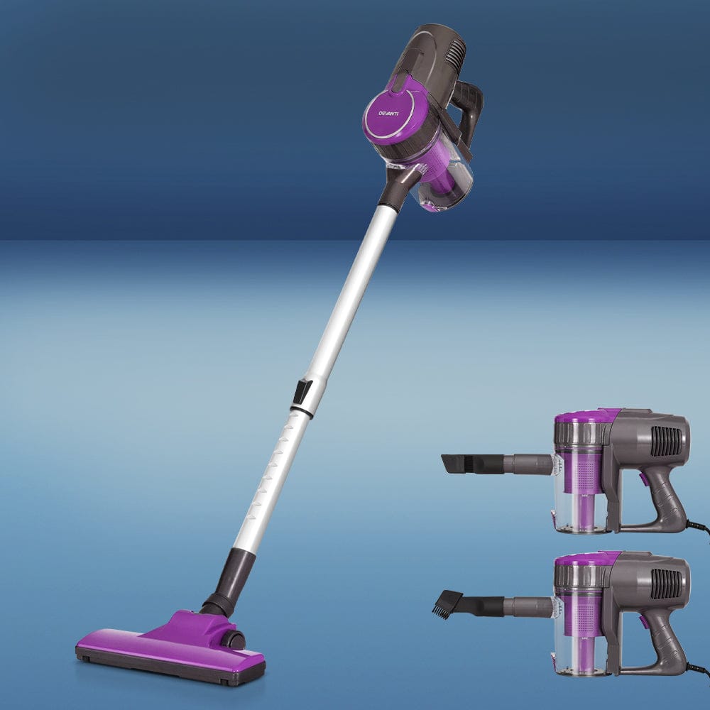 Devanti Stick Vacuum Cleaner Bagless Corded 500W Purple - SportZone.co.nz