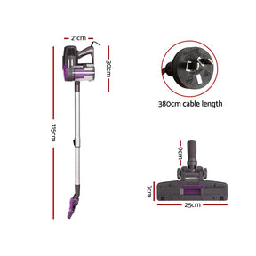Devanti Stick Vacuum Cleaner Bagless Corded 500W Purple - SportZone.co.nz