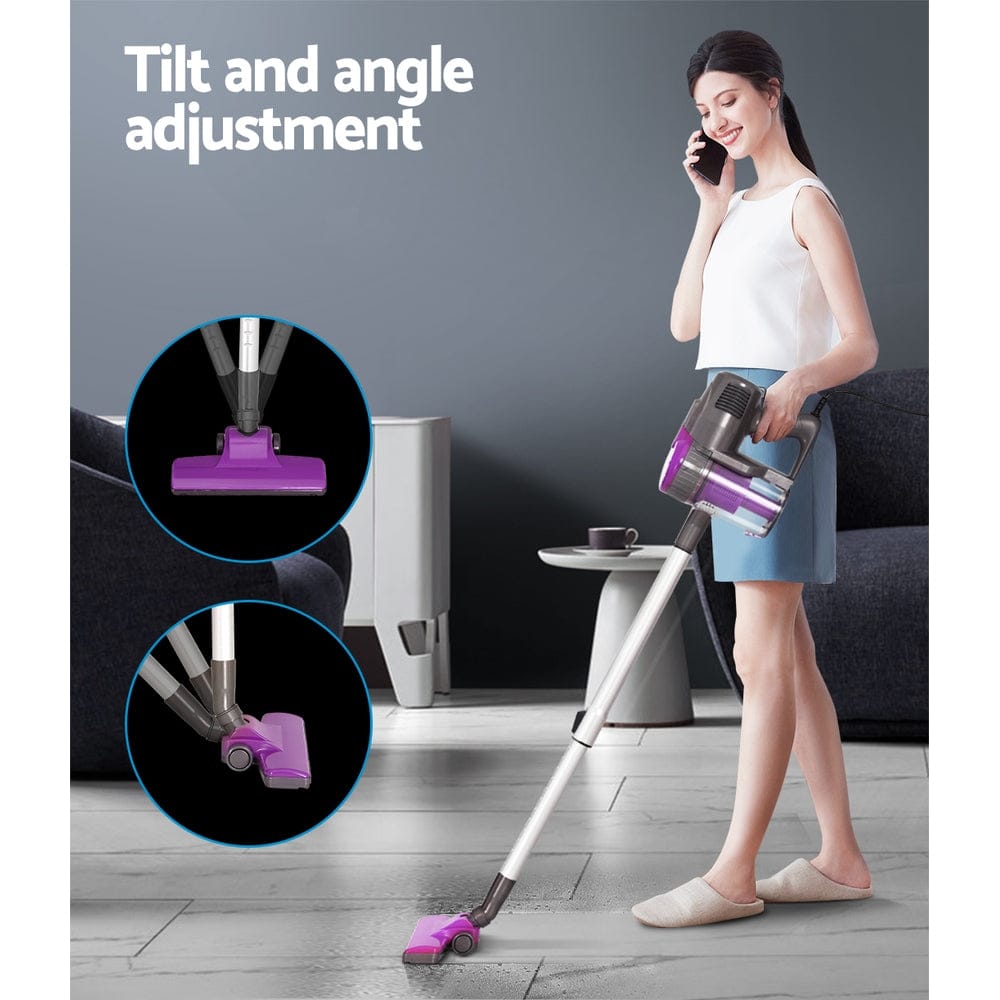 Devanti Stick Vacuum Cleaner Bagless Corded 500W Purple - SportZone.co.nz