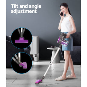 Devanti Stick Vacuum Cleaner Bagless Corded 500W Purple - SportZone.co.nz