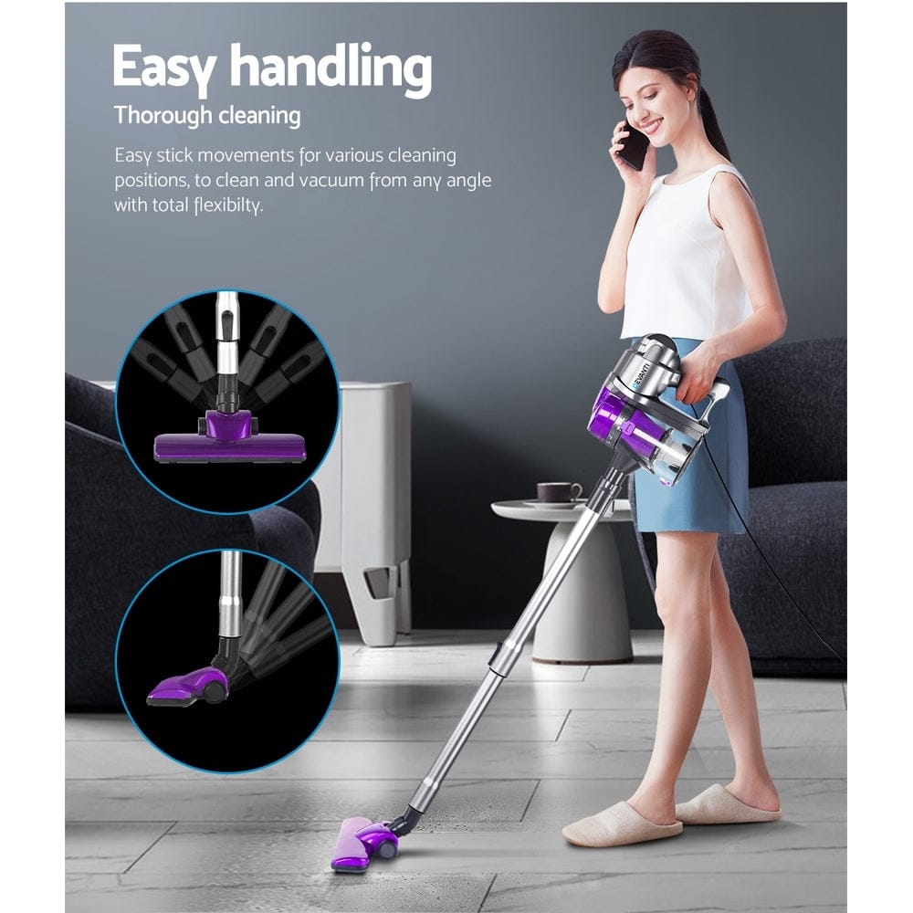 Devanti Stick Vacuum Cleaner Handheld Corded 450W Purple - SportZone.co.nz
