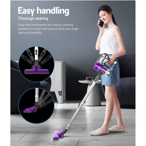 Devanti Stick Vacuum Cleaner Handheld Corded 450W Purple - SportZone.co.nz
