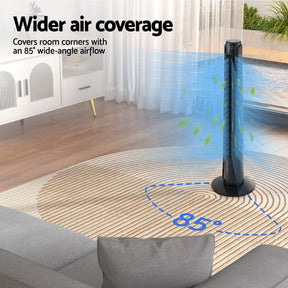 Devanti Tower Fan Oscillating 3 Speeds with Remote 93cm - SportZone.co.nz